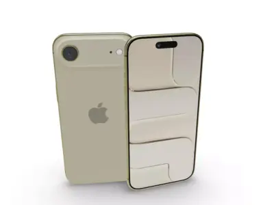iPhone Air Shown in Light Gold Low-poly 3D model