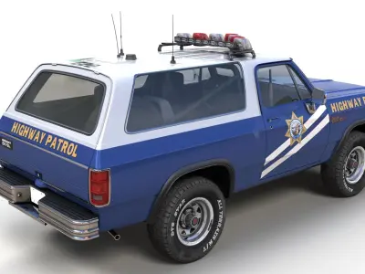 Dodge Ramcharger 1990 police  Low-poly 3D model