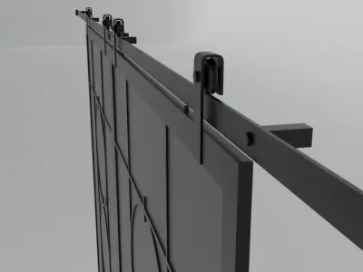 Decorative slide glass doors 3D model