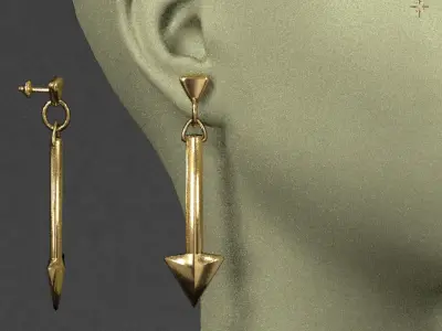 Big necklace with arrows 3D model