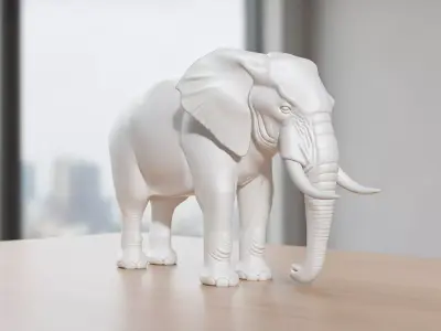 Realistic Elephant 3D Printable 3D print model
