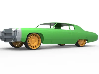 Shell and wheels Chevrolet Impala 1972 Scale 1 to 24 3D print model
