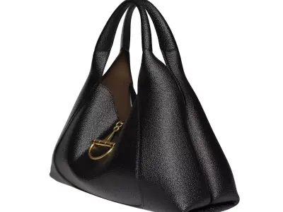 Black Leather Softbit Maxi Bag Low-poly 3D model