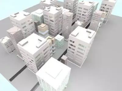 A realistic city Low-poly 3D model