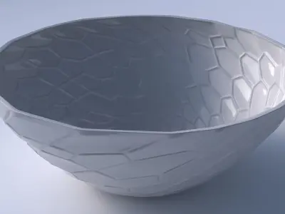 Bowl wide with organic cells 3D print model
