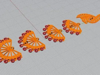 Earrings Peacock 3D print model