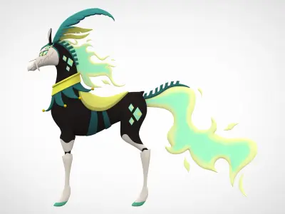 Green Circus Horse 3D model