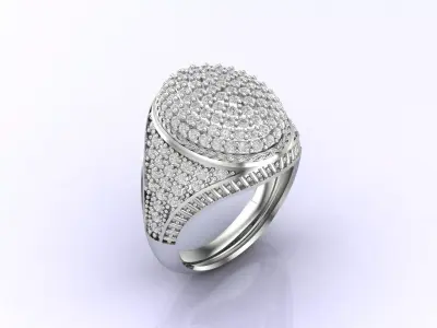 Print Ready STL 3DM  Gents Rings Diamond Men Ring  3D print model 147