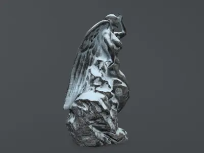 woman statue 1  Low-poly 3D model
