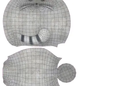 Fat cats Low-poly 3D model