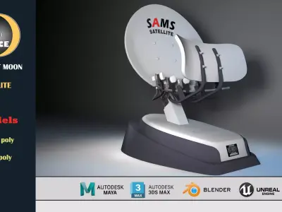 satellite 03 Low-poly 3D model