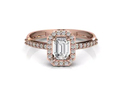 STL 3DM Print Ready Women Diamond Ring Lightweight Printable  3D print model 12