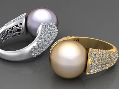 Classic Headset with Pearls 3D print model