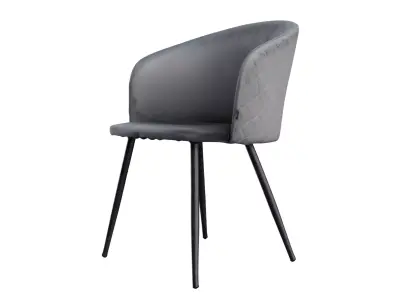 Vintage Worn Dining Chair - Retro Industrial Style 3D model