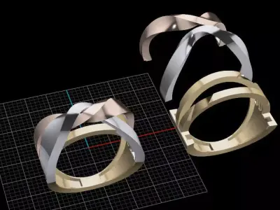 Women 3 piece luxury twist ring 3D print model