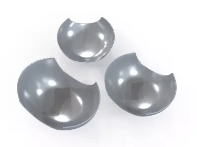 Bowl Chrome Set Low-poly 3D model