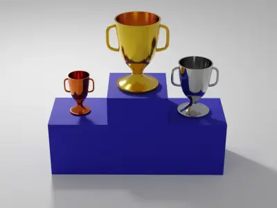Trophy - Podium Race Champion - Trofeu Low-poly 3D model
