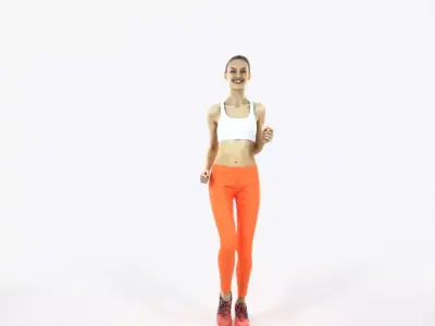 Beauty 03J Running Jogging Sports Woman Low-poly 3D model