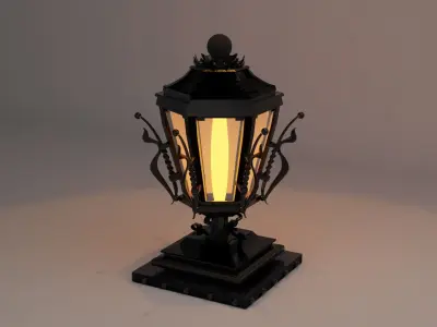 Candle Holders Lanterns Black Metal Lamp Free low-poly 3D model