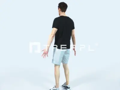 Virtue C Animated Rigged Sports Man Low-poly 3D model