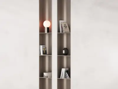 416 bookcase and rack 09 halfround semicircle modular shelfs 02 3D model