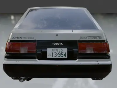 Toyota AE86 Tureno Low-poly 3D model