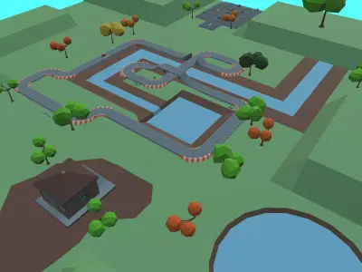Race Track Cartoon Low-poly 3D model