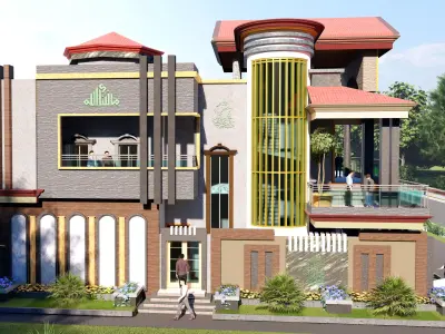 10 marla cornor plot 3D model