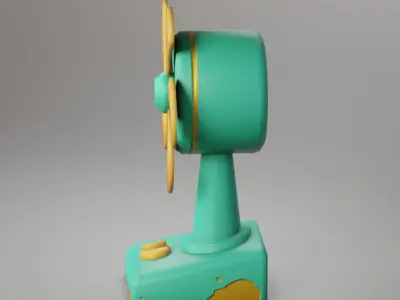 Desk Fan Low-poly 3D model