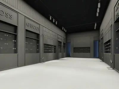 Modern optic shop interior design 3d model 3D model