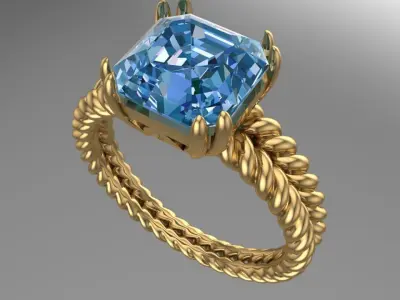 5 geram 2-ply engagement ring 2 Free 3D print model