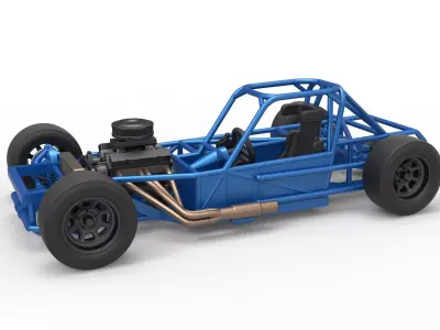 Small Block Supermodified race car Base Scale 1 to 25 3D print model