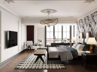 Bedroom interior scenes 3D model V5