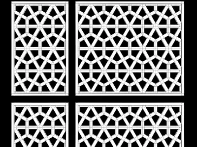 Arabic Islamic pattern decorative gold plaster 3D model