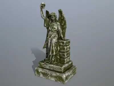 statue 2 of angel Low-poly 3D model