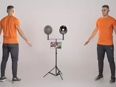 Young man in sportswear ready for rigging 353 Low-poly 3D model