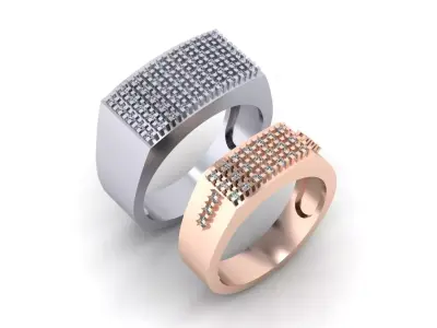 free pave setting engagement jewelry ring Free 3D print model
