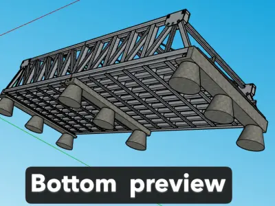 Steel Truss Bridge for Games and Rendering  OBJ FBX STL SKP Low-poly 3D model