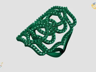 Vintage Womens Diamond Ring Women Rings 3dmodels 3D print model 3D print model 10