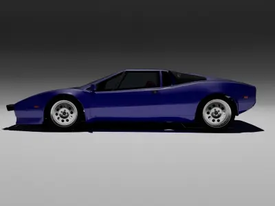 80s design sports coupe Low-poly 3D model