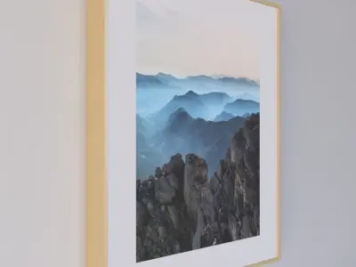 Frame mountain in hanging on wall Free 3D model