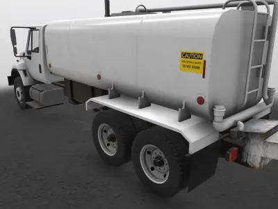 Tanker Truck International 7400 Low-poly 3D model