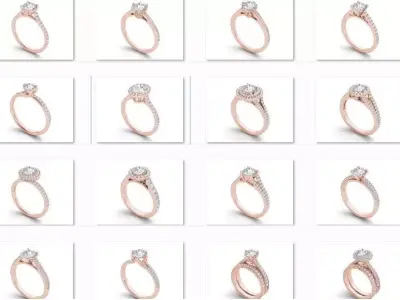 23 luxury thin rings jewelry 3D PRINTE 3D print model