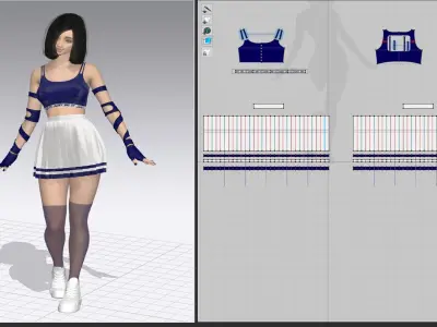 sport women outfit 3D model