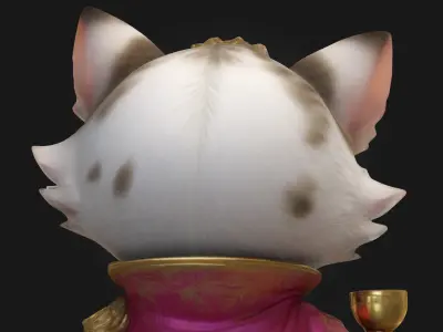 A Chibi Style Female Cat Aristocrat 3D Model Features Low-poly 3D model