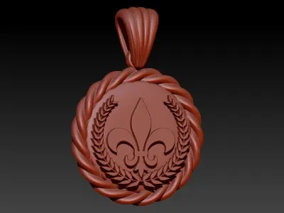 fleur de lis Necklace Pendant Charm Jewelry  3D print model