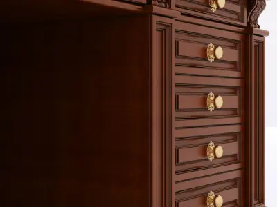 classical writing table 3D model