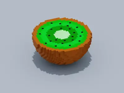 Voxel Kiwi Low-poly 3D model