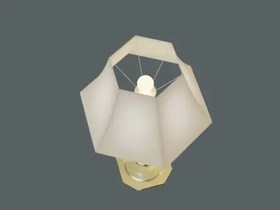Vintage Brass Table Lamp Low-poly 3D model