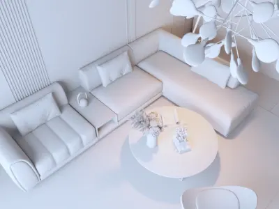Interior Livingroom - Sketchup full model 3D model